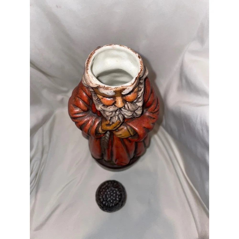 Vintage Russian Figure Vodka Decanter Ceramic Hand Painted Barware Collectible